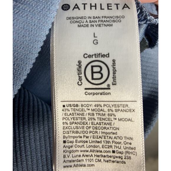 Athleta Sweatshirt Women’s L Cropped Super Soft Blue Athleisure Cozycore - Picture 10 of 10